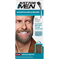 Just For Men - Tinte de barba y bigote para hombre- color marrón medio (M35)- 1- paquete